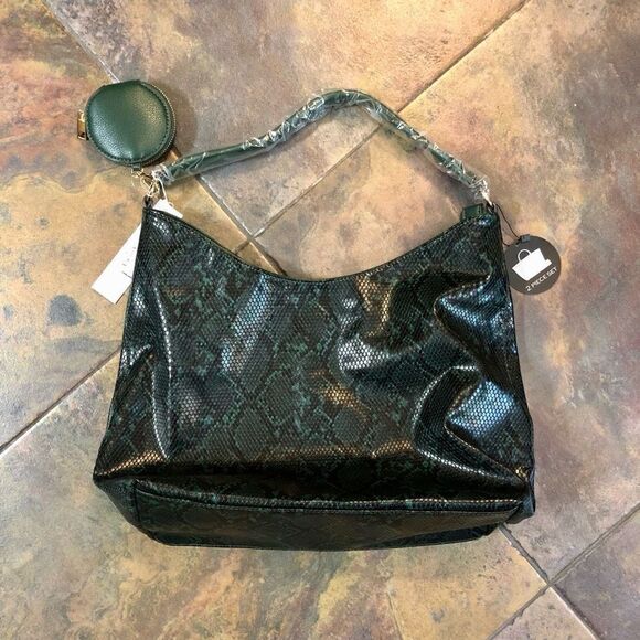 NWT Malibu Skye Olive Snake 2 Piece Purse - Picture 2 of 16